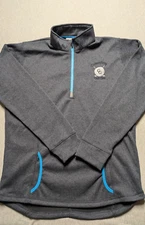 J America 1/4 Zip Pullover Womens 2XL Charcoal Gray Blue Guttenberg Golf Club