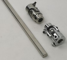 Vega Box 8 Polished Steering Shaft Chrome U Joints 34dd 58-36 X 34dd