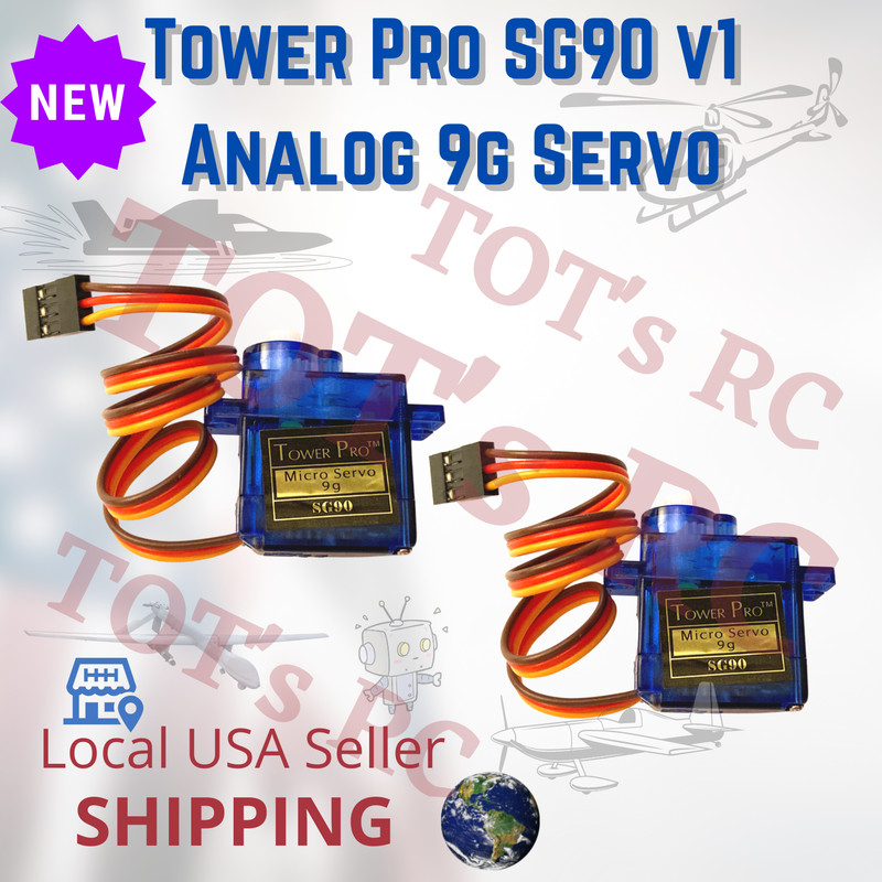 2pk Ver. 1 Tower Pro SG90 Mini Servo Motor RC Robotics Plane Heli fpv arduino