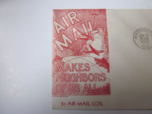 US COVER 1948 DC-4 SKYMASTER FDC C37 C STEPHEN ANDERSON CACHET COIL LINE STAMP - Picture 2 of 3
