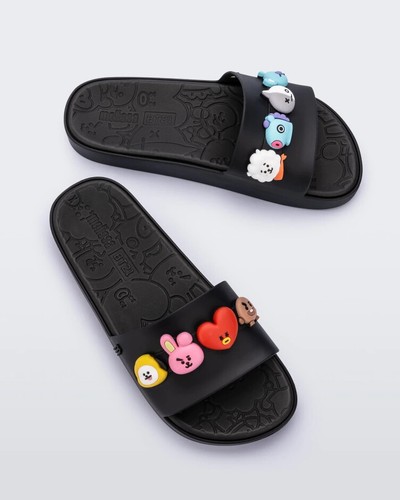 BTS) Slide Flip Flops Jelly Shoes 