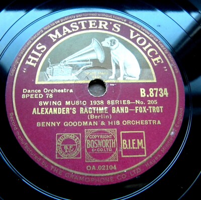 1106/ BENNY GOODMAN-Alexander´s ragtime band-I´m a ding...SWING-78rpm Schellack