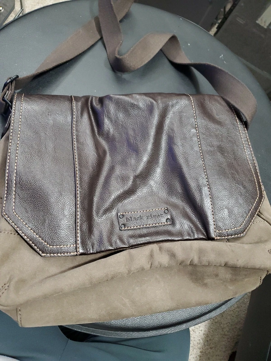 Black rivet outlet messenger bag