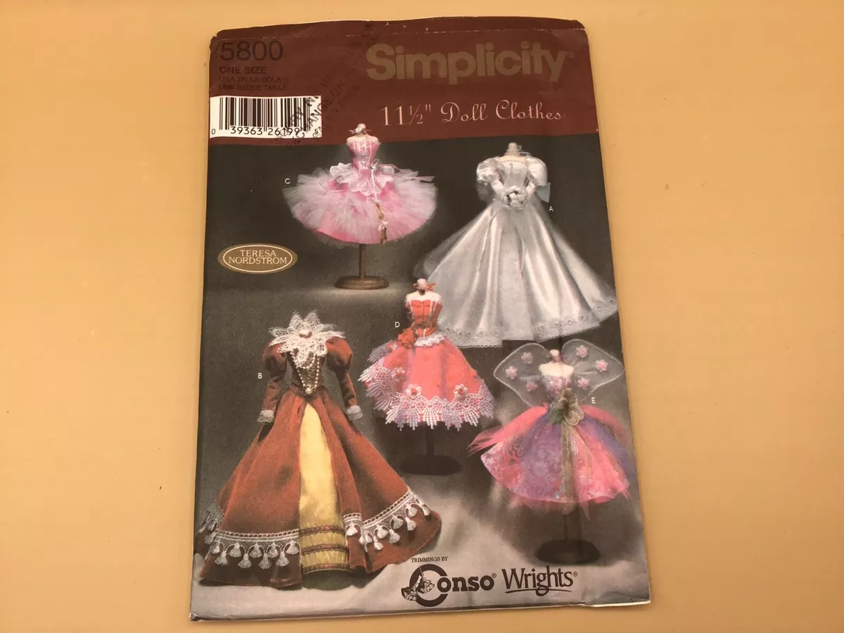 SIMPLICITY Sewing Pattern 5800 Barbie 11 1 2