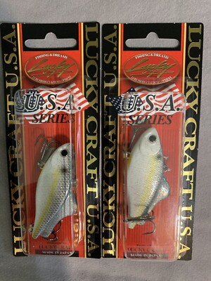  LOT OF 2  LUCKY CRAFT LV-100 S 7/16OZ LV100S-172 SEXY CHARTREUSE SHAD C0340