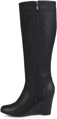 Journee Collection Women's Langly Wide Calf Boots Color Black Size 8 - Picture 2 of 5