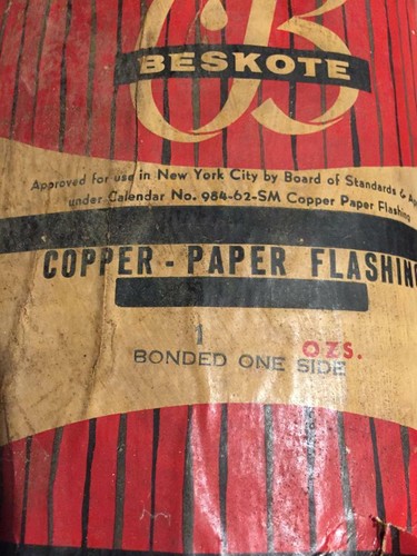Vintage Beskote Kupfer Papier Rückseite blinkend 10" (laminiert verklebt eine Seite 9-1/2 Pfund) - Bild 3 von 11