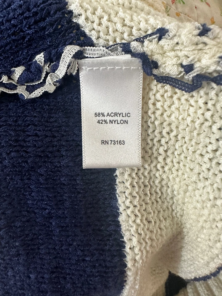 CABLE & GAUGE Jersey Azul Blanco Rayas Sin Mangas L Foto 4 de 4