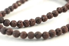 6MM COFFEE VOLCANIC BASALTIC LAVA GEMSTONE GRADE A ROUND 6MM LOOSE BEADS 16inch