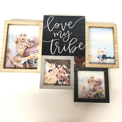 Wooden FAMILY Hanging Frames Photo Collage for 4x4  & 4x6  Photo Picture frame