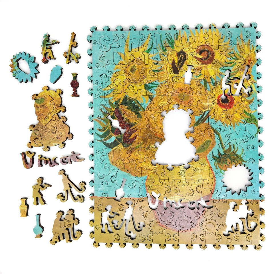 Wooden Jigsaw Puzzle for Adults by FoxSmartBox - 170 pieces - Sunflowers (3rd) - Image 2 of 4