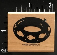 SUMMER SWIMMING FLOATER Stampin' Up Wood Mounted Rubber Stamp