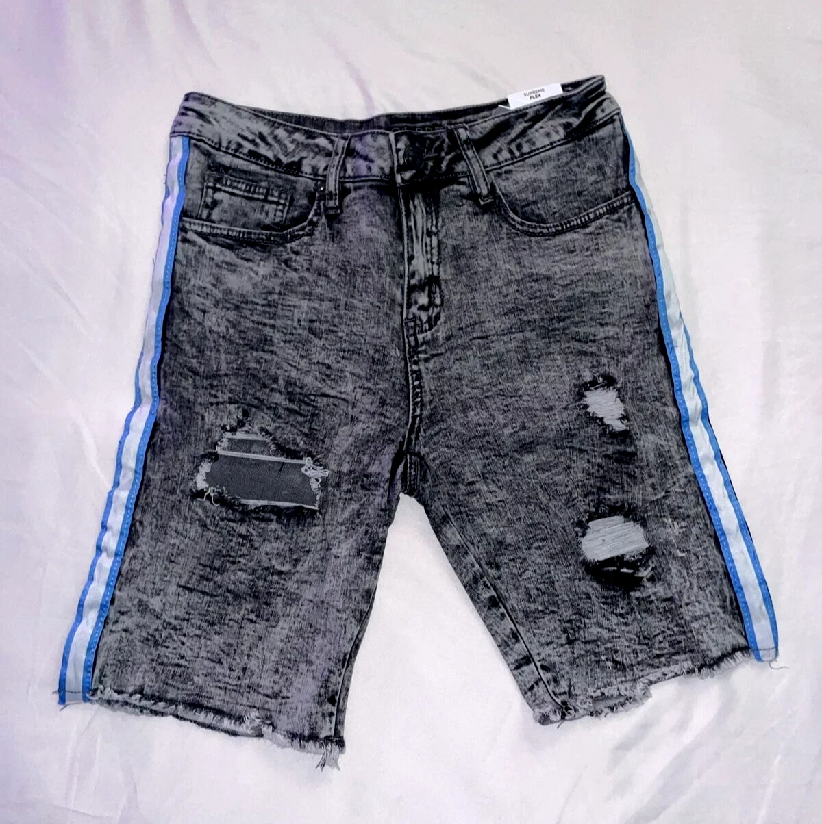 Short jean Rue 21 Supreme Flex au genou taille 28 gris vieilli