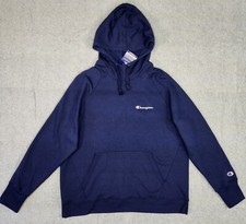 Champion Athletic Powerblend Hoodie Size XL Navy NWT Left Chest Script Logo