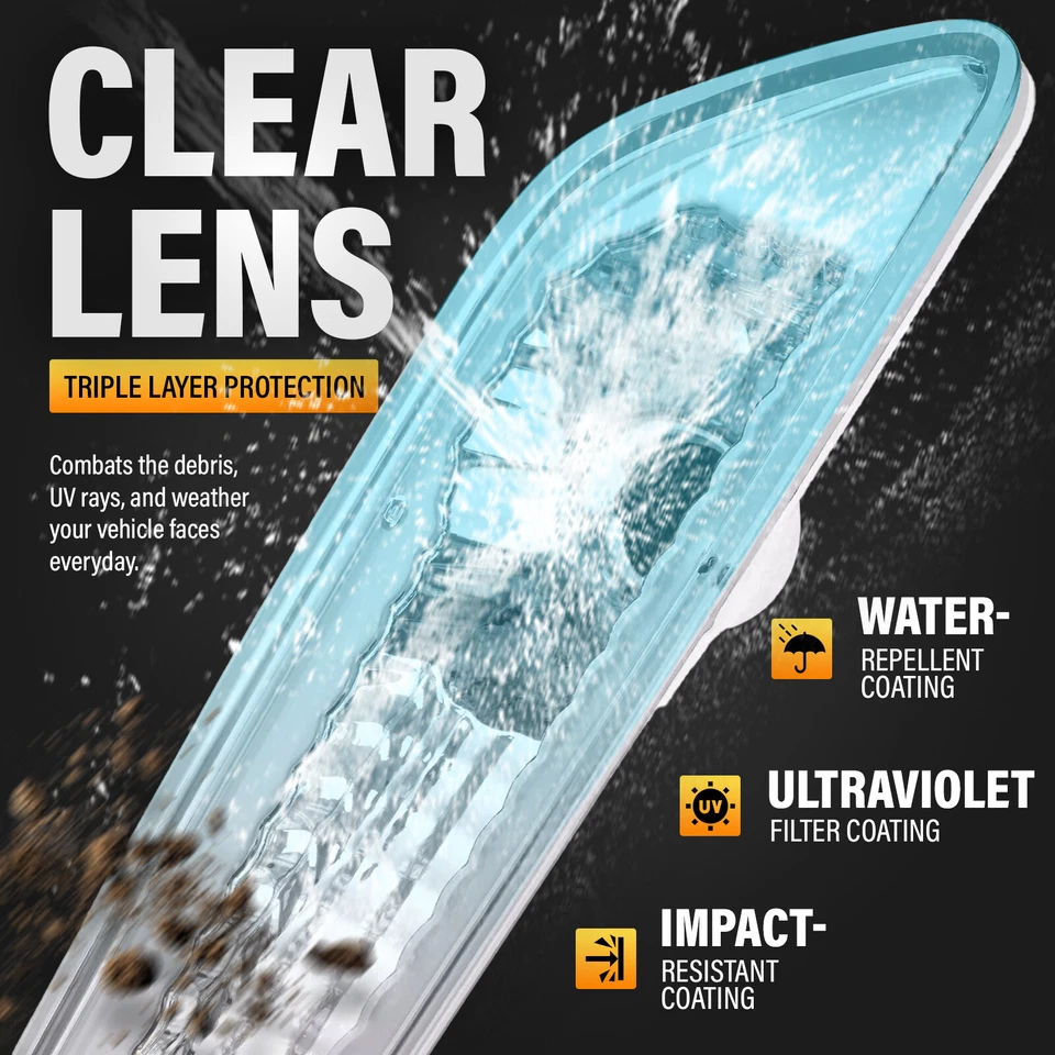 Par de luces de señalización laterales de parachoques transparentes para Mercedes Benz R230 Clase SL 2003-2006 Foto 4 de 4