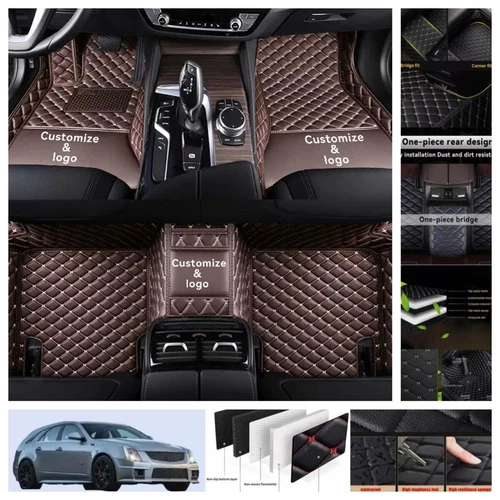 For Cadillac CTS Wagon 2010-2014 Car Floor Mats PU Leather Waterproof Carpets - Imagen 8 de 44