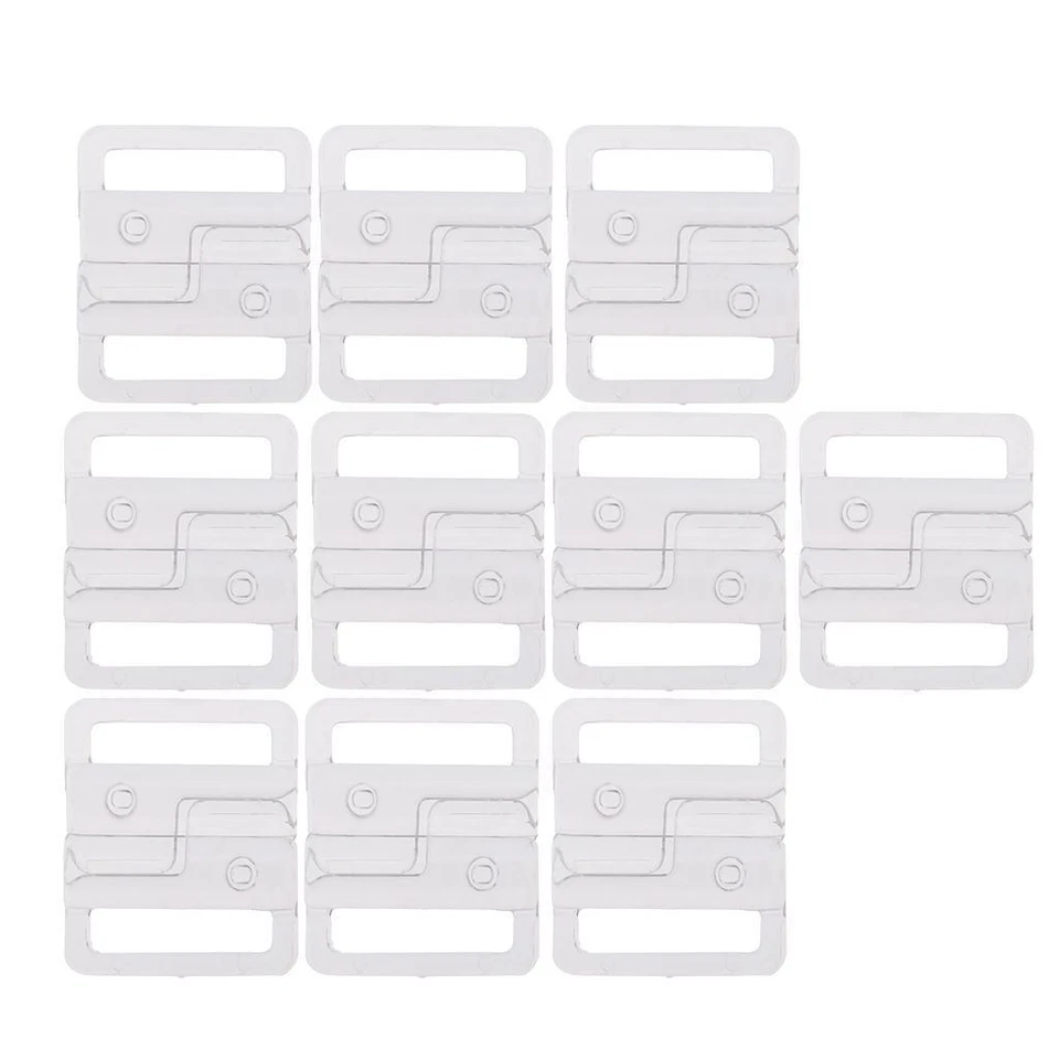 10 x Clear Plastic Bikini Bra Clip Strap Bra Fastener Fit Swimwear Underwear - Image 2 of 4