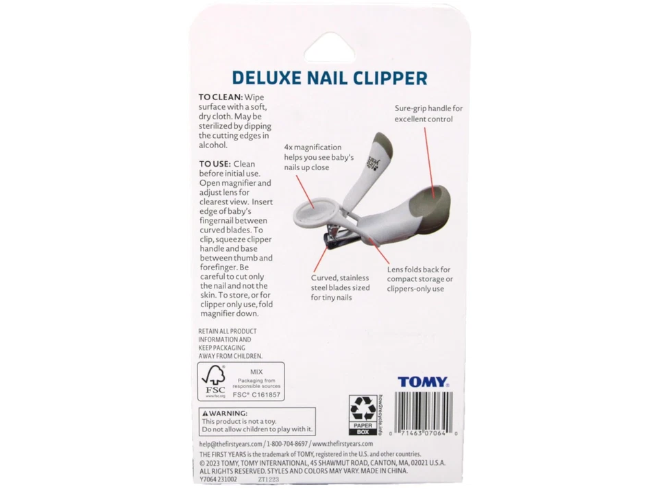 Cortador de unhas The First Years American Red Cross Deluxe com lupa - Imagem 3 de 4