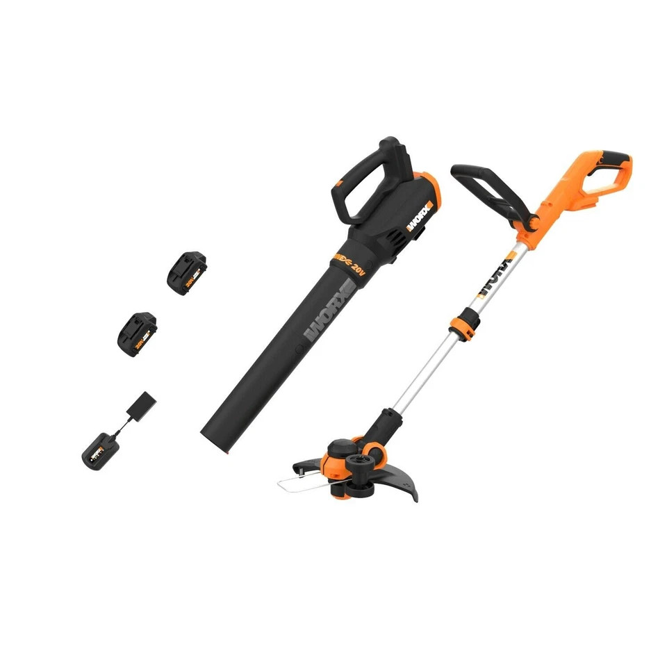 WG929 Worx 20V Power Share String Trimmer & Blower Combo w/ 2 Batteries
