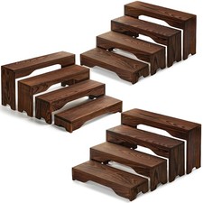 3 Set Upgraded Wooden Tiered Risers Display Stand 3 PACK Fast Ship