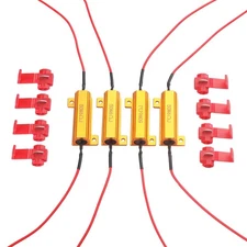 4Pcs 50W 6ohm Load Resistors - Fix LED Bulb Fast Hyper Flash Turn Signal Blink