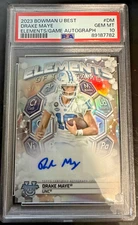 2023 Bowman U Best Drake Maye ELEMENTS OF THE GAME Auto /75 PSA 10 GEM MT