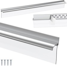 30" Chrome Framed Shower Door Replacement Bottom Deflector, Applied Mounting