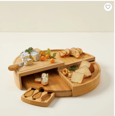 Compact Swivel Cheese Board with Knives, 17'' - Large