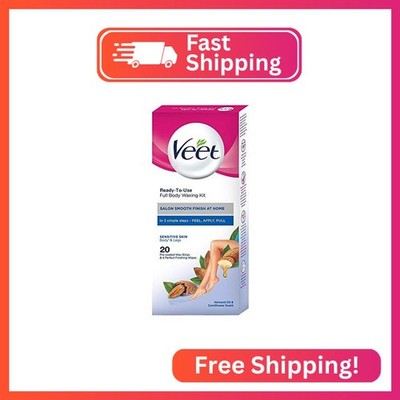 Veet Full Body Waxing Kit - Sensitive Skin (Pack of 20 Wax Strips)