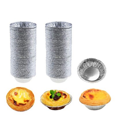 HLCM 100 Pcs Aluminum Foil Mini Pans, Great for Baking Tarts, Quiche, Pudding...