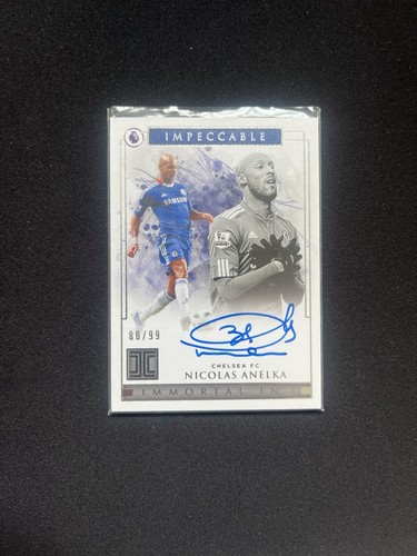 Nicolas Anelka Panini Impeccable Premier League 2020 /99 Auto On Card Chelsea