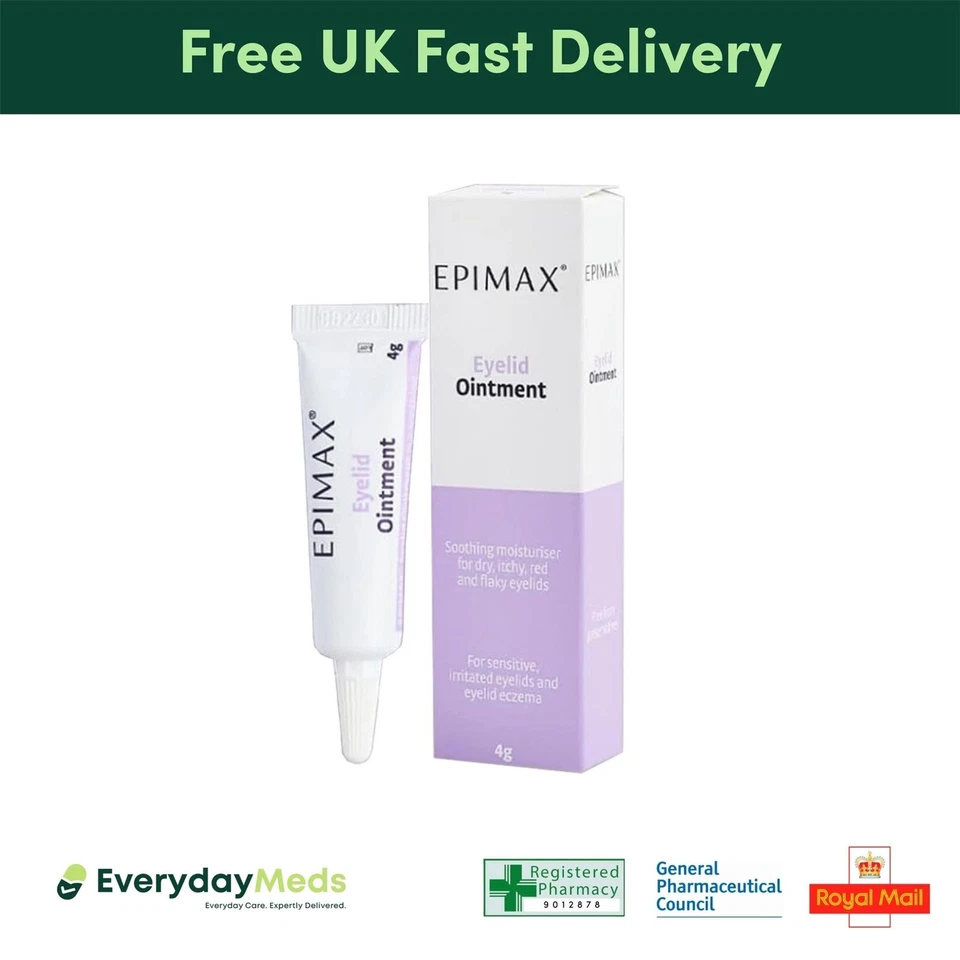 EVERYDAYMEDS Epimax Eyelid Ointment 4g Sensitive Irritated Itchy Eyelids Eczema