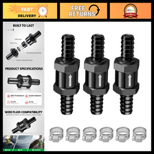3 Pcs Aluminum 38 Fuel Check Valve - One Way For Gas Diesel Coolant Hose