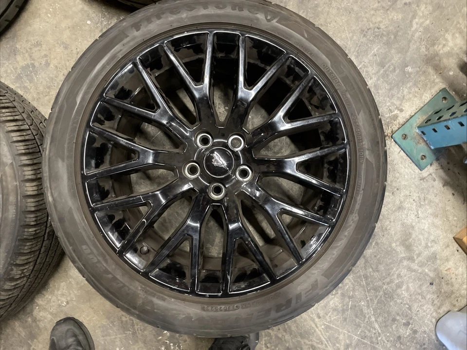 Conjunto de rodas pretas 19" fabricante de equipamento original 4 peças para 2015 2016-2021 Ford Mustang GT FR3J-1007-EB - Imagem 2 de 4