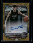 2025-26 Bowman Chrome Prospect Autographs Gold Davis Fogle RC Auto 41/50 Gonzaga