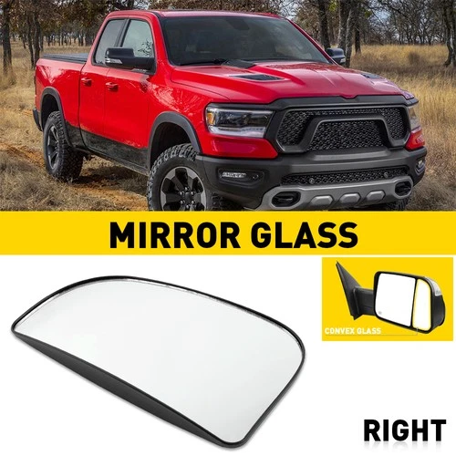 For Tow Lower Mirror Glass 2009-2022 RAM 1500 2500 3500 4500 5500 Passenger Side