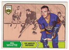 1968-69 TOPPS # 37 BILL WHITE RC KINGS HOCKEY CARD - NICE AND  NO CREASES !!!
