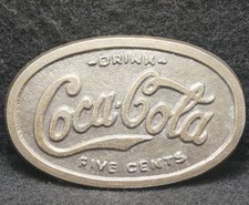 XA11162 NOS VINTAGE 1970s COCA-COLA SODA POP FOUNTAIN DRINK BELT BUCKLE