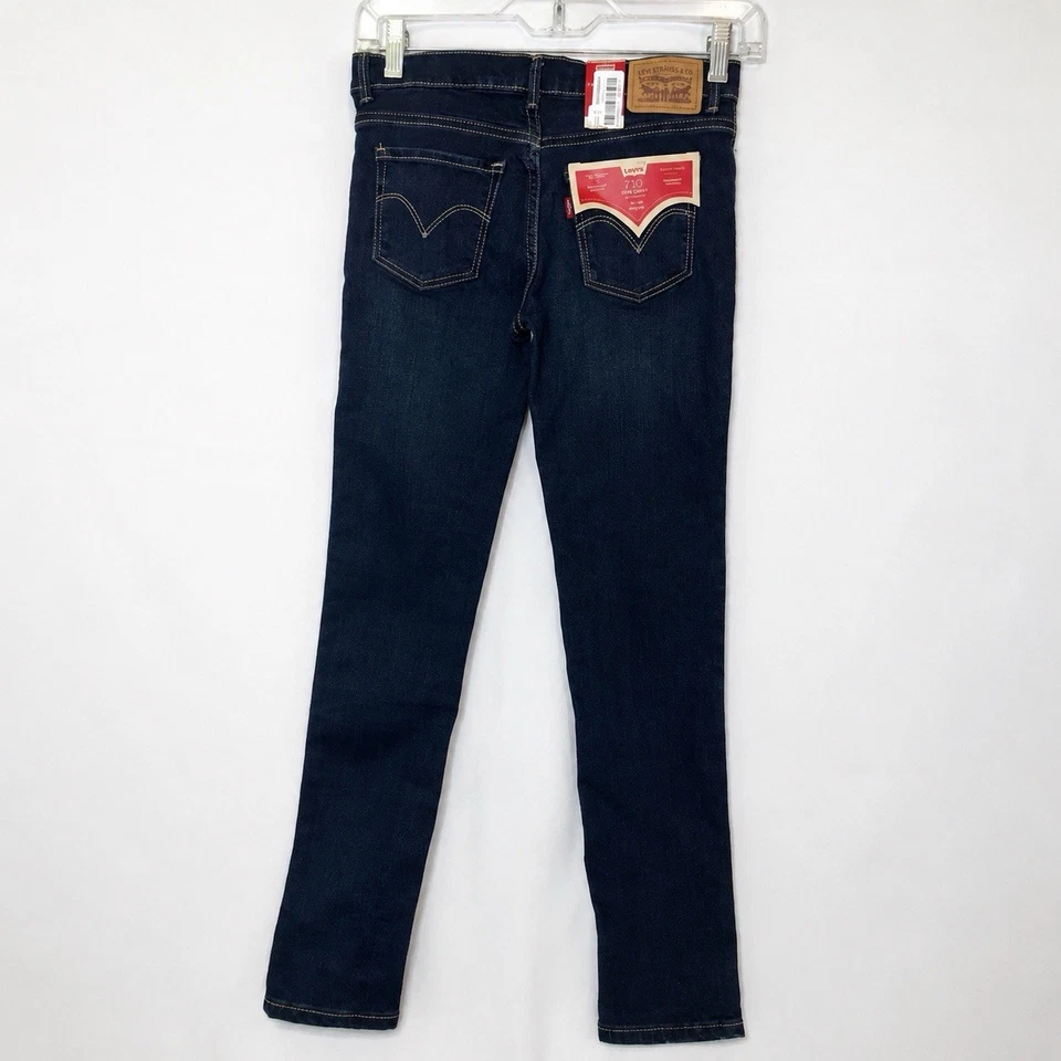 Levi’s NWT Girls 710 Super Skinny Jeans 10 Reg Stretch Dark Wash - Image 4 of 4