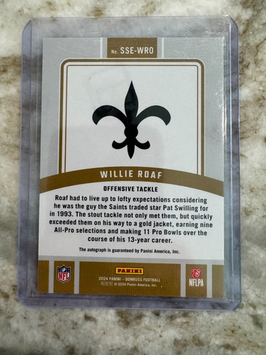 Willie Roaf 2024 Donruss Signature Series Blue Auto Autograph #12/50 Saints - Foto 2 di 3