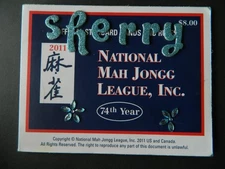 2011 NATIONAL MAH JONGG LEAGUE RULES  CARD (4  1/2 X 6)