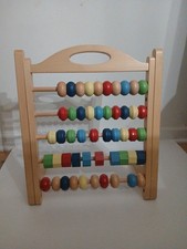 Abacus Wooden Counting Number Frame, 10 Rows Abacus for Learning Math Total 100