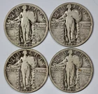 1926 and 1927 Standing Liberty 25c Silver Quarters Lot of 4
