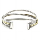 David Yurman 18K Sterling Rope Twist Cable Crossover 6.5" Cuff Bracelet #S5666-4 — photo 4