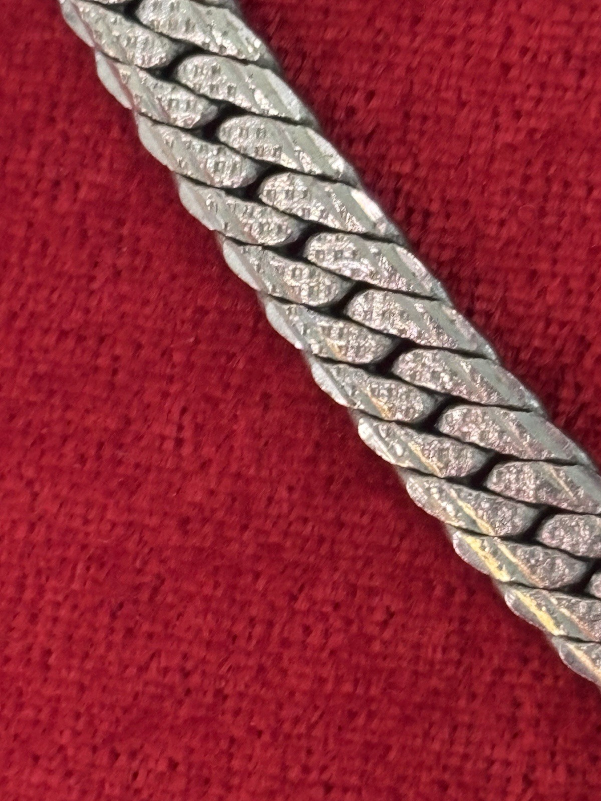 Sterling Silver Etched Pattern Flat Snake Chain N… - image 4