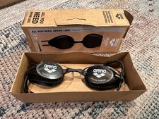 Arena Smoke Lens Black Frame Tracks Swimming Goggles Adult Adjustable NEW