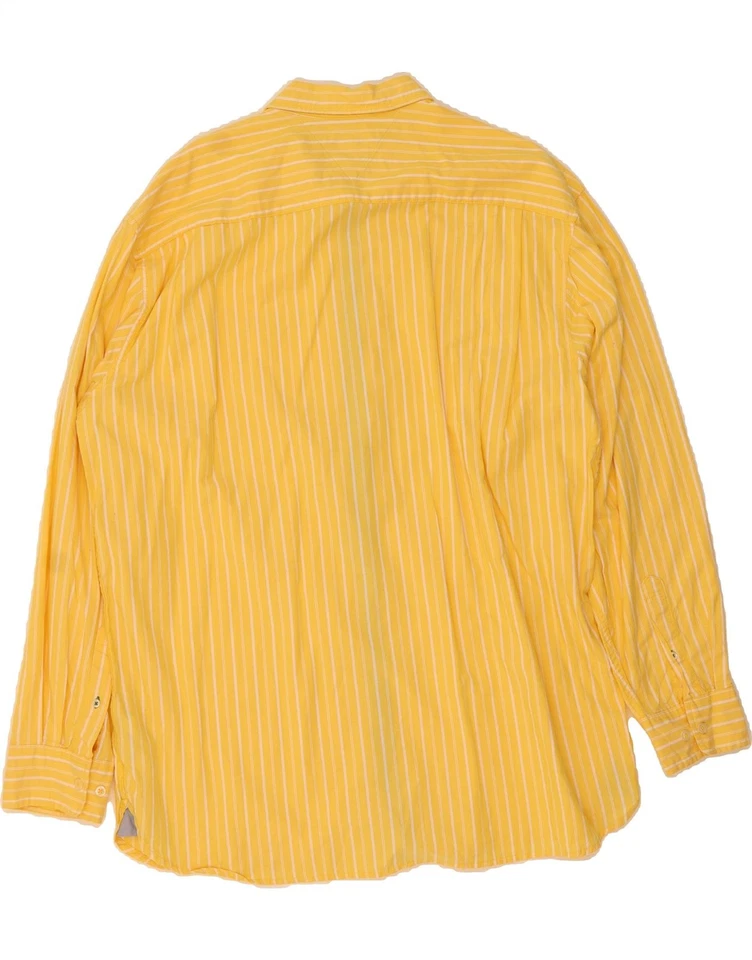 TOMMY HILFIGER Mens Classic Fit Shirt 2XL Yellow Striped Cotton DT45 - Image 2 of 3