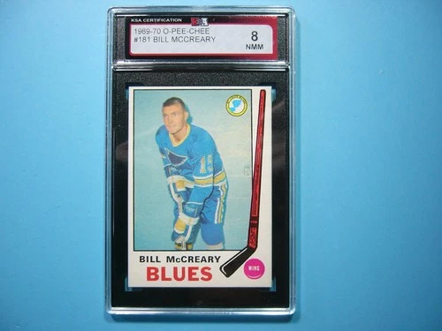 1969/70 O-PEE-CHEE NHL HOCKEY CARD #181 BILL MCCREARY KSA 8 NM/MINT SHARP+ OPC