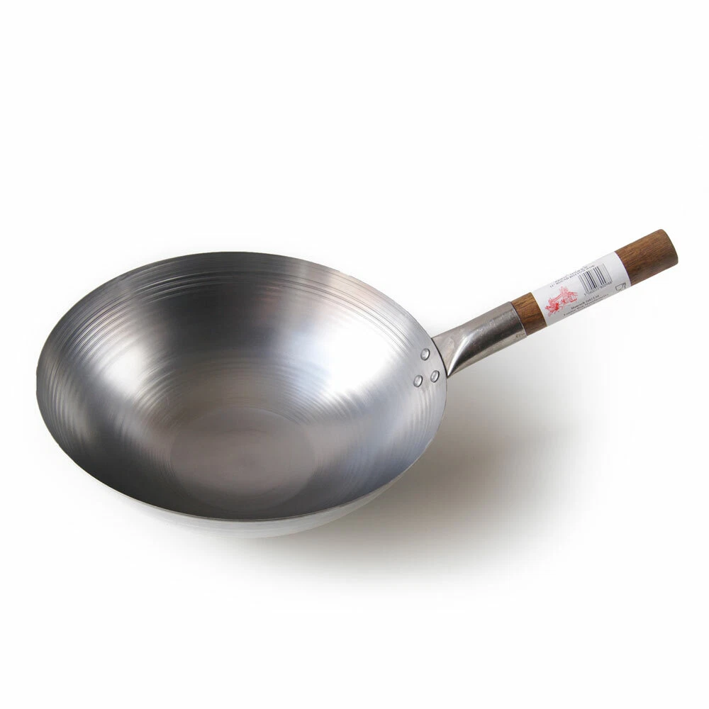 Hancock 12" (30cm) Round Based Carbon Steel Wok - Commercial Quality
