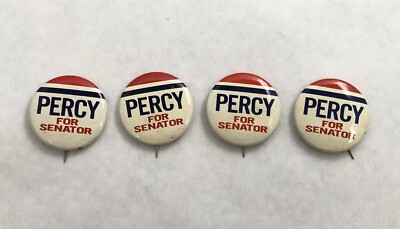 Percy For Senator Politcal Campaign Vintage 1  Pin Great Condition Lot Of 4